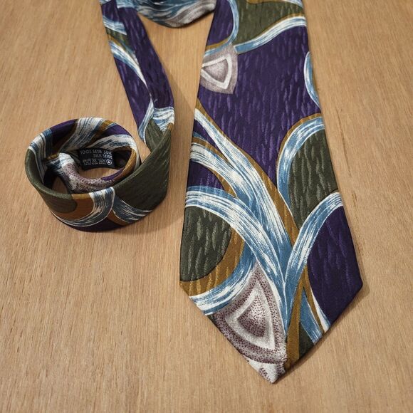 Canali Milano Mens Tie Necktie Artsy Silk Italy 4” x 57.5 to 58” Flaw!! - Picture 3 of 14